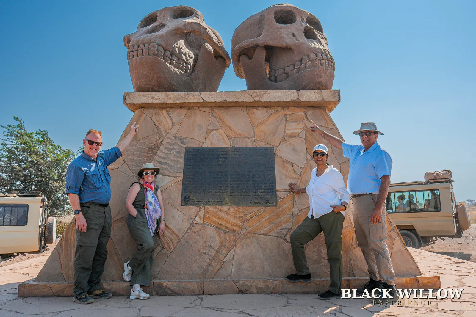 Black Willow guests at the Olduvai Gorge monument