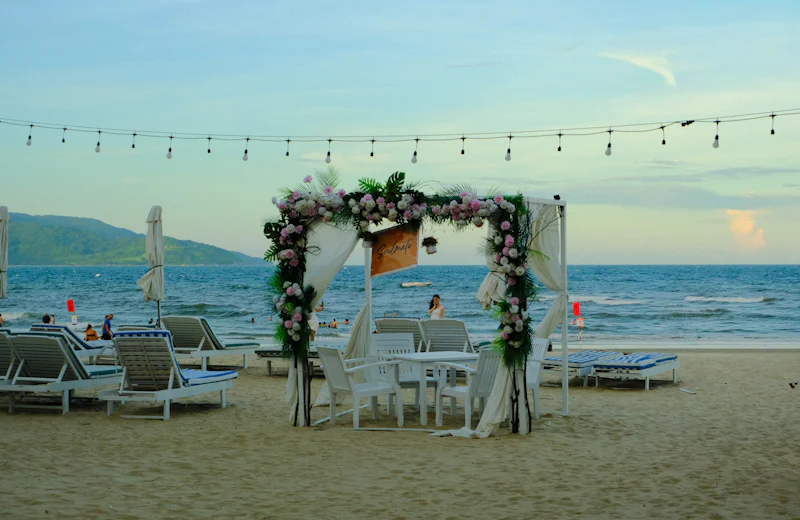 Beachfront event setup, Zanzibar