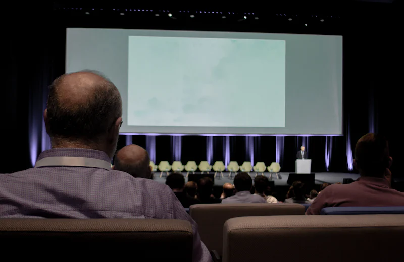 Conference hall set theatre-style